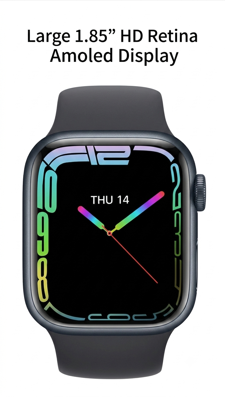 Smart Watch 1.85", Bluetooth Call, IOS/Android,NFC, Wireless Charger,Health/Fitness,etc